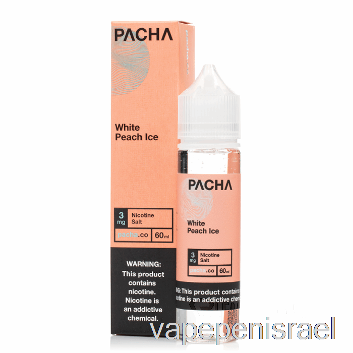 חד פעמי Vape ישראל קרח אפרסק לבן - פאצ'ה - 60 מ"ל 3 מ"ג